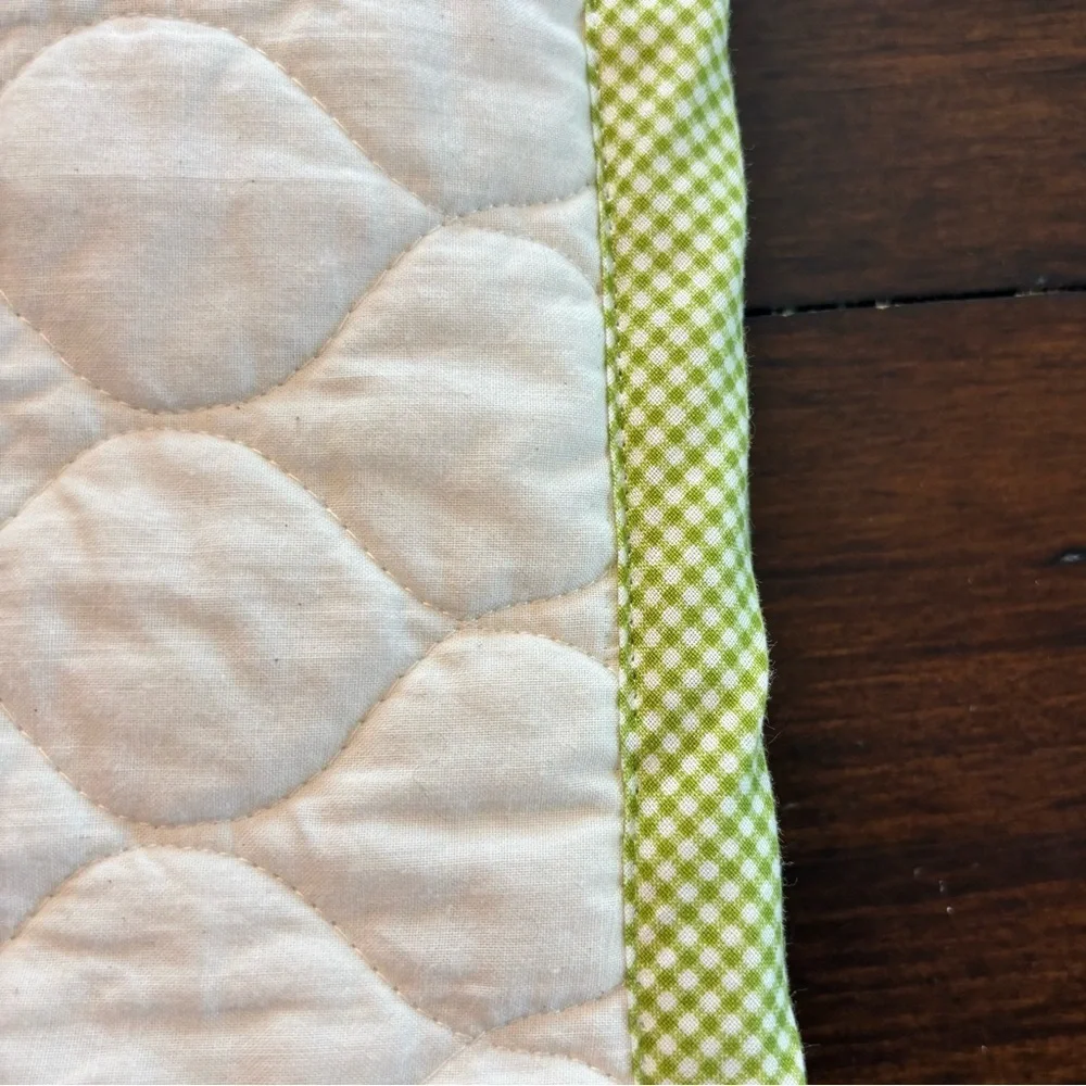 Hand Cross Stitched Holly Hock Cottage Lap Quilt 40x32